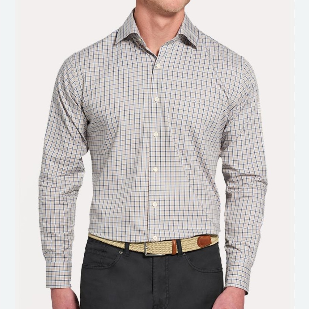 NWT Men's Peter Millar Plaid Check Button Down Shirt Size XL
